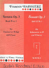Bassiere Sonata Op3 Book 2 Number 1 Clarinet Sheet Music Songbook
