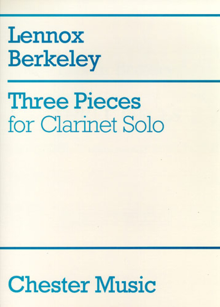 Berkeley Three Pieces Clarinet Solo Sheet Music Songbook