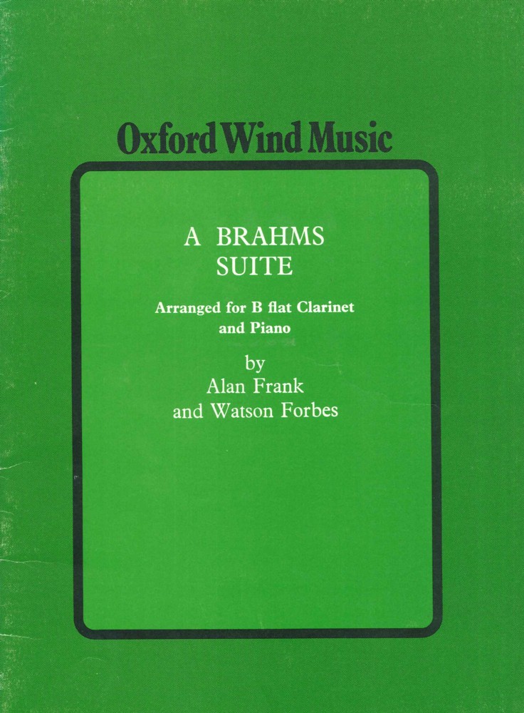 Brahms Suite (arr Forbes/frank) Clarinet Sheet Music Songbook
