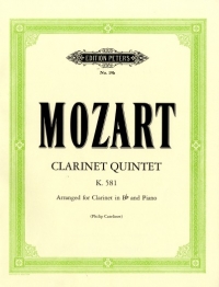 Mozart Clarinet Quintet K581 Bb Clarinet & Piano Sheet Music Songbook
