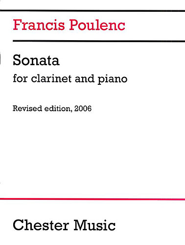 Poulenc Sonata Clarinet & Piano Revised Edition Sheet Music Songbook