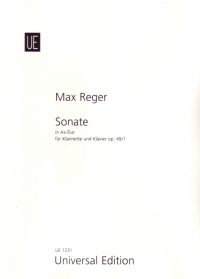 Reger Sonata Op49/1 Ab For Bb Clarinet Sheet Music Songbook