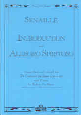Senaille Introduction & Allegro Spiritoso Clarinet Sheet Music Songbook