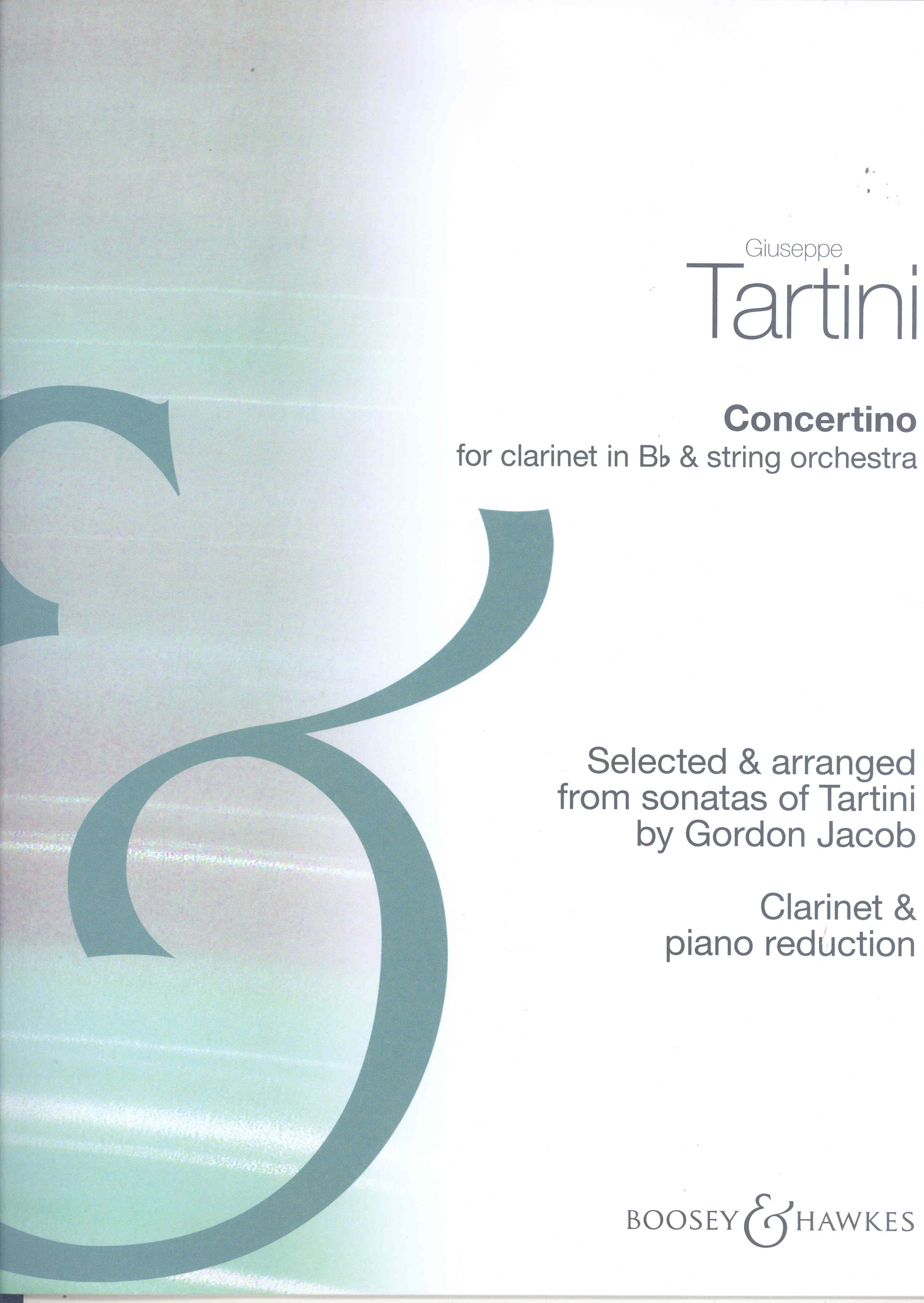 Tartini Concertino (ed Jacob) Clarinet & Piano Sheet Music Songbook