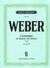 Weber Concertino Op26 Eb Clarinet Sheet Music Songbook