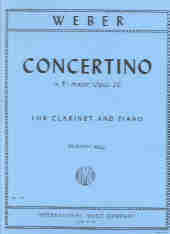 Weber Concertino Op26 Eb Clarinet Sheet Music Songbook