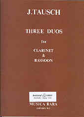 Tausch Three Duos Clarinet/bassoon Sheet Music Songbook