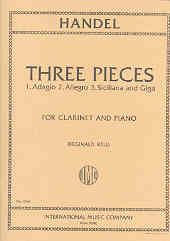 Handel 3 Pieces Clarinet Sheet Music Songbook