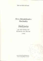 Mendelssohn Andante (1824) Clarinet Or Soprano Sax Sheet Music Songbook