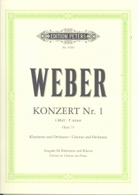 Weber Concerto Op73 No 1 Fmin Urtext Clarinet Sheet Music Songbook