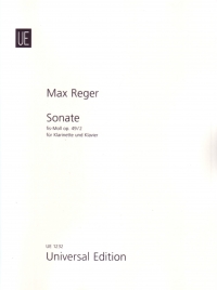 Reger Sonata F#min Op49 No 2 Clarinet Sheet Music Songbook