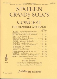 16 Grands Solos De Concert Bonade Clarinet Sheet Music Songbook