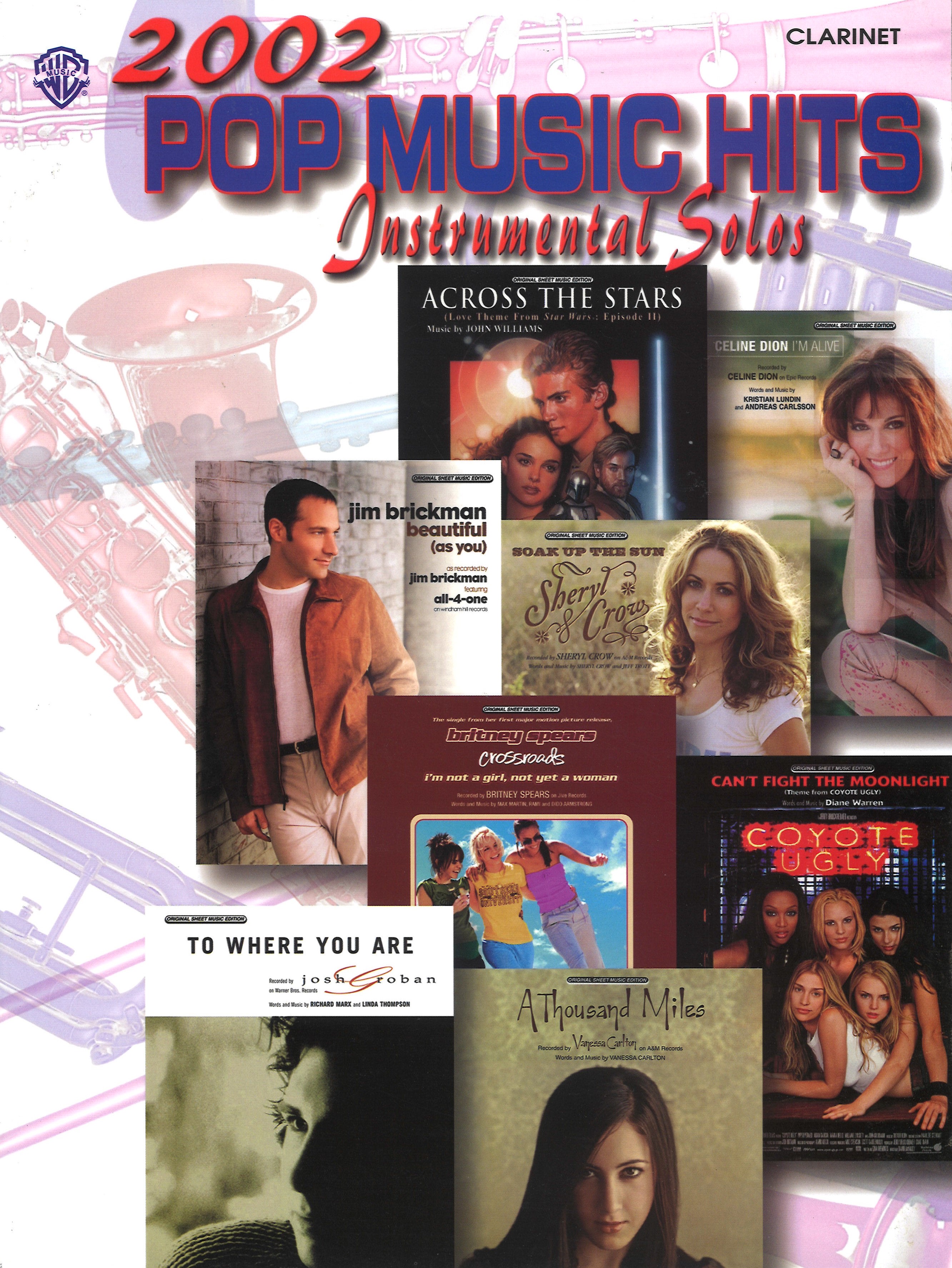 2002 Pop Music Hits Instrumental Solos Clarinet Sheet Music Songbook