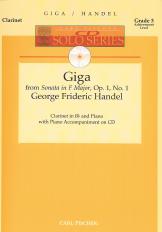 Handel Giga (sonata F Op1 No 1) Clarinet Cd Solos Sheet Music Songbook
