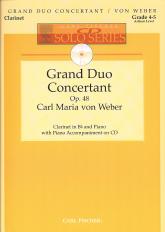 Weber Grand Duo Concertant Op48 Clarinet Cd Solos Sheet Music Songbook