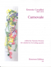 Cavallini Carnovale Clarinet A & String Quartet Sheet Music Songbook