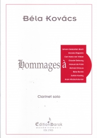 Kovacs Hommages For The Clarinet Sheet Music Songbook