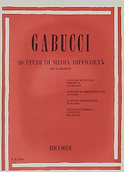 Gabucci 20 Studies Of Medium Difficulty Clarinet Sheet Music Songbook