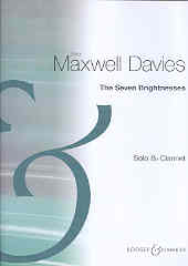 Maxwell Davies Seven Brightnesses Clarinet Sheet Music Songbook