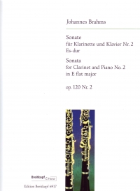 Brahms Sonata Eb Op120 No 2 Clarinet & Piano Sheet Music Songbook