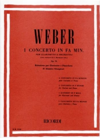 Weber Concerto No 1 Clarinet Op73 Sheet Music Songbook
