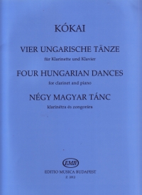 Kokai 4 Hungarian Dances Clarinet & Piano Sheet Music Songbook