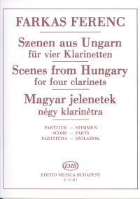 Farkas Scenes From Hungary For 4 Clarinets Sheet Music Songbook