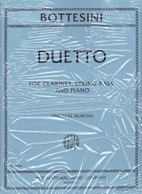 Bottesini Duetto Clarinet & String Bass With Piano Sheet Music Songbook