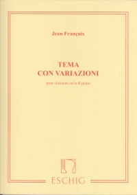 Francaix Theme & Variations Clarinet Sheet Music Songbook