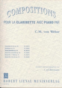 Weber Clarinet Quintet Bb Op 34 Cl/pf Sheet Music Songbook