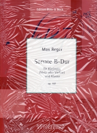 Reger Clarinet Sonata In B Flat Op10 Sheet Music Songbook