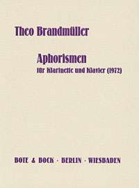 Brandmuller Aphorismen (1972) Clarinet Sheet Music Songbook