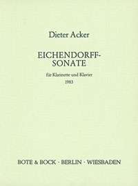 Acker Eichendorff Sonata (1983) Clarinet Sheet Music Songbook