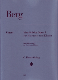 Berg Four Pieces Op5 Clarinet & Piano Sheet Music Songbook