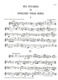 Vaughan Williams 6 Studies Eng Folksong Bassethorn Sheet Music Songbook