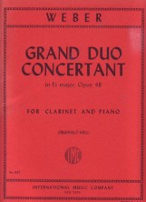 Weber Grand Duo Concertant Eb Clarinet & Piano Sheet Music Songbook