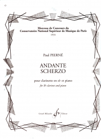 Pierne Andante Scherzo Clarinet & Piano Sheet Music Songbook