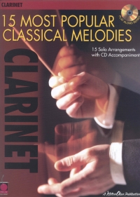 15 Most Popular Classical Melodies Clarinet Bk/cd Sheet Music Songbook