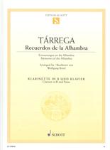 Tarrega Recuerdos De La Alhambra Clarinet & Piano Sheet Music Songbook