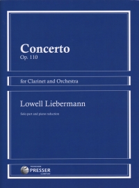 Liebermann Concerto Op110 Clarinet & Orchestra Sheet Music Songbook