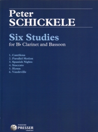 Schickele Six Studies Clarinet & Bassoon Sheet Music Songbook