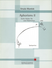 Mamlok Aphorisms Ii 2 Clarinets Performance Score Sheet Music Songbook