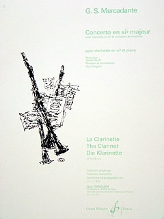 Mercadante Concerto Bb Clarinet & Piano Sheet Music Songbook