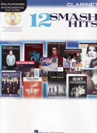 12 Smash Hits Instrumental Play Along Clarinet +cd Sheet Music Songbook