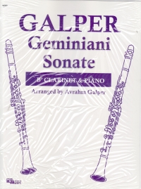Galper Geminiani Sonata Cl/piano Sheet Music Songbook