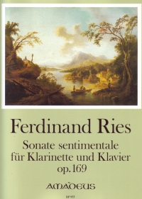 Ries Sonata Sentimentale Op. 169 Eb Major Cl & Pf Sheet Music Songbook