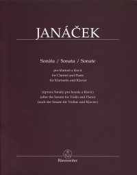 Janacek Sonata Clarinet & Piano Sheet Music Songbook