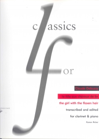 Debussy The Girl With The Flaxen Hair Clarinet/pf Sheet Music Songbook