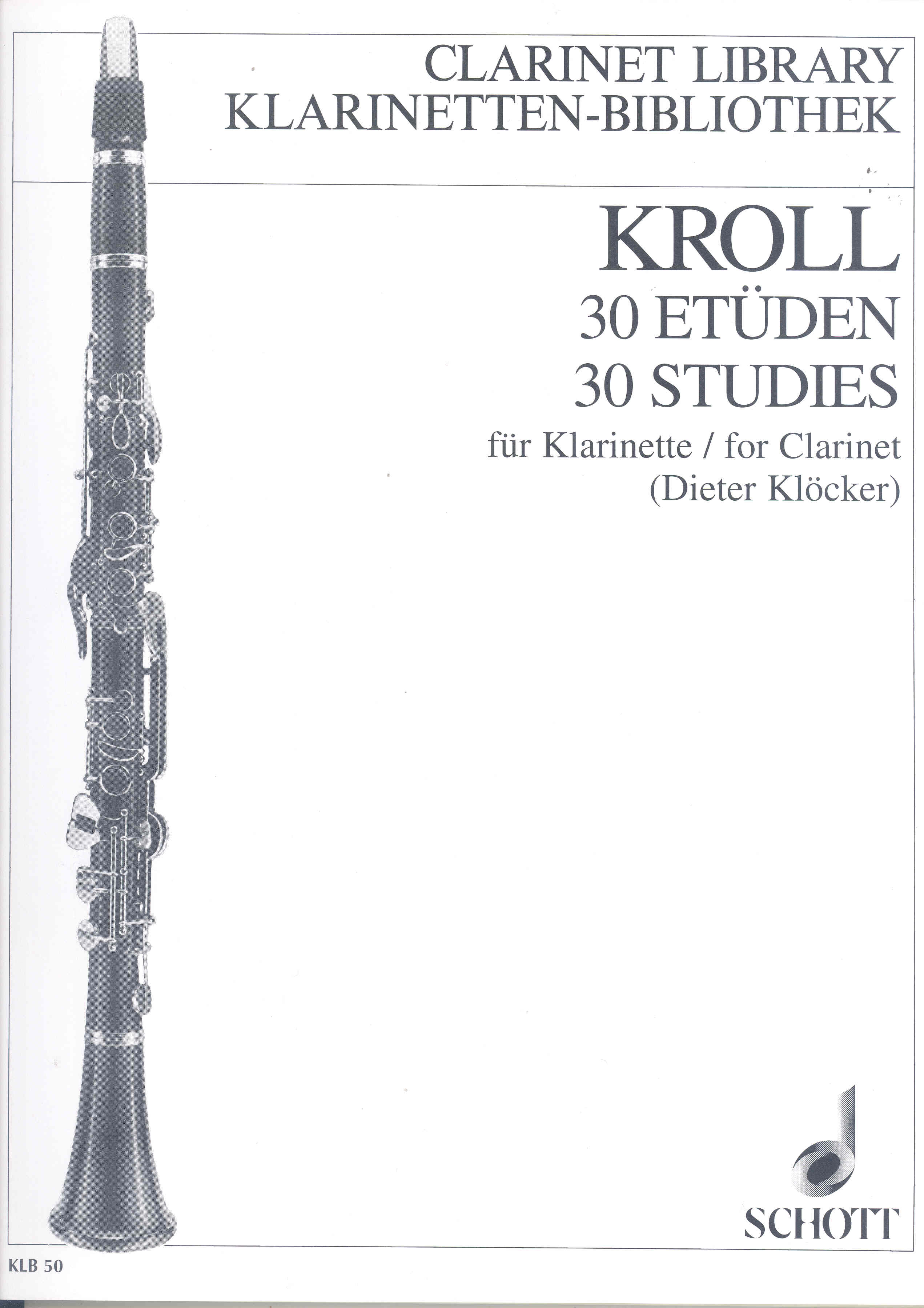 Kroll 30 Studies Clarinet Sheet Music Songbook