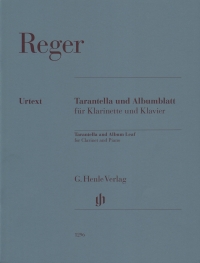 Reger Tarantella & Album Leaf Clarinet & Piano Sheet Music Songbook